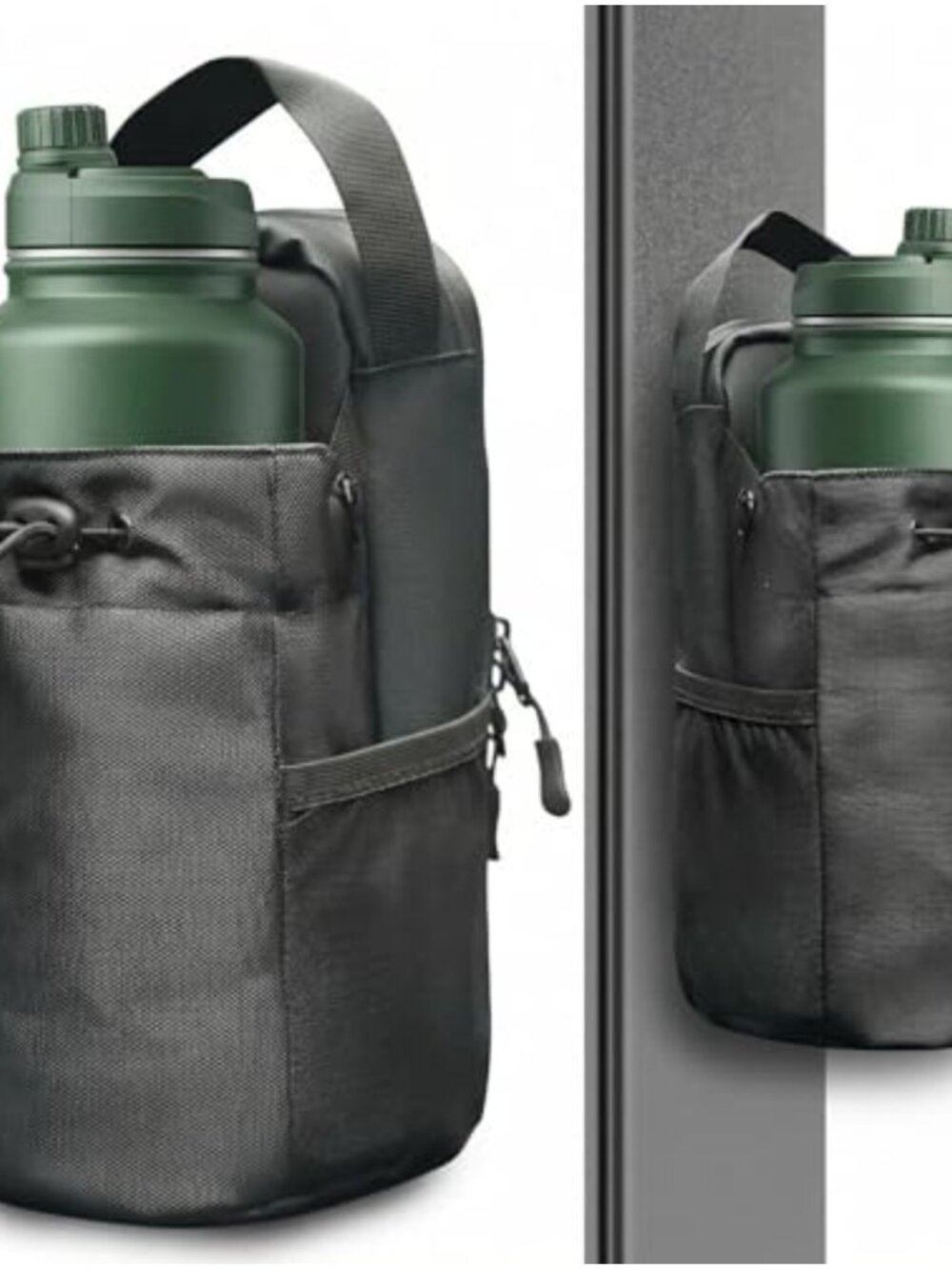 Magnetic Gym Bag Sling Water Bottle Holder 3 Magnets Lockable Zipper